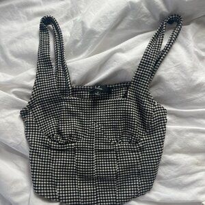 lulus checkered top crop S